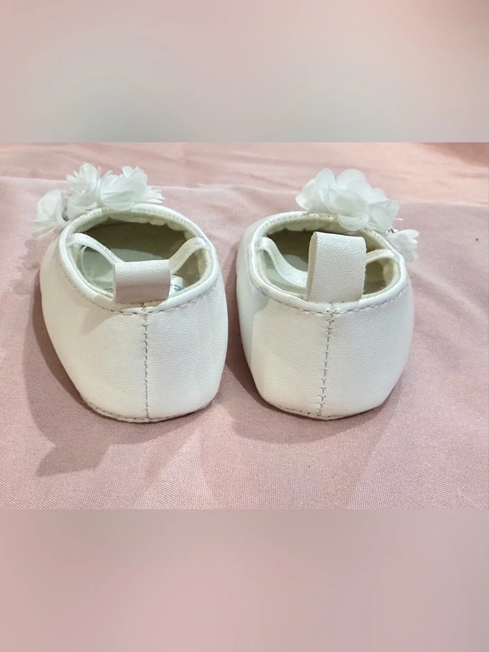 Carter's Cream Baby Mary Jane Shoes with Fabric Flower 0-3 months
